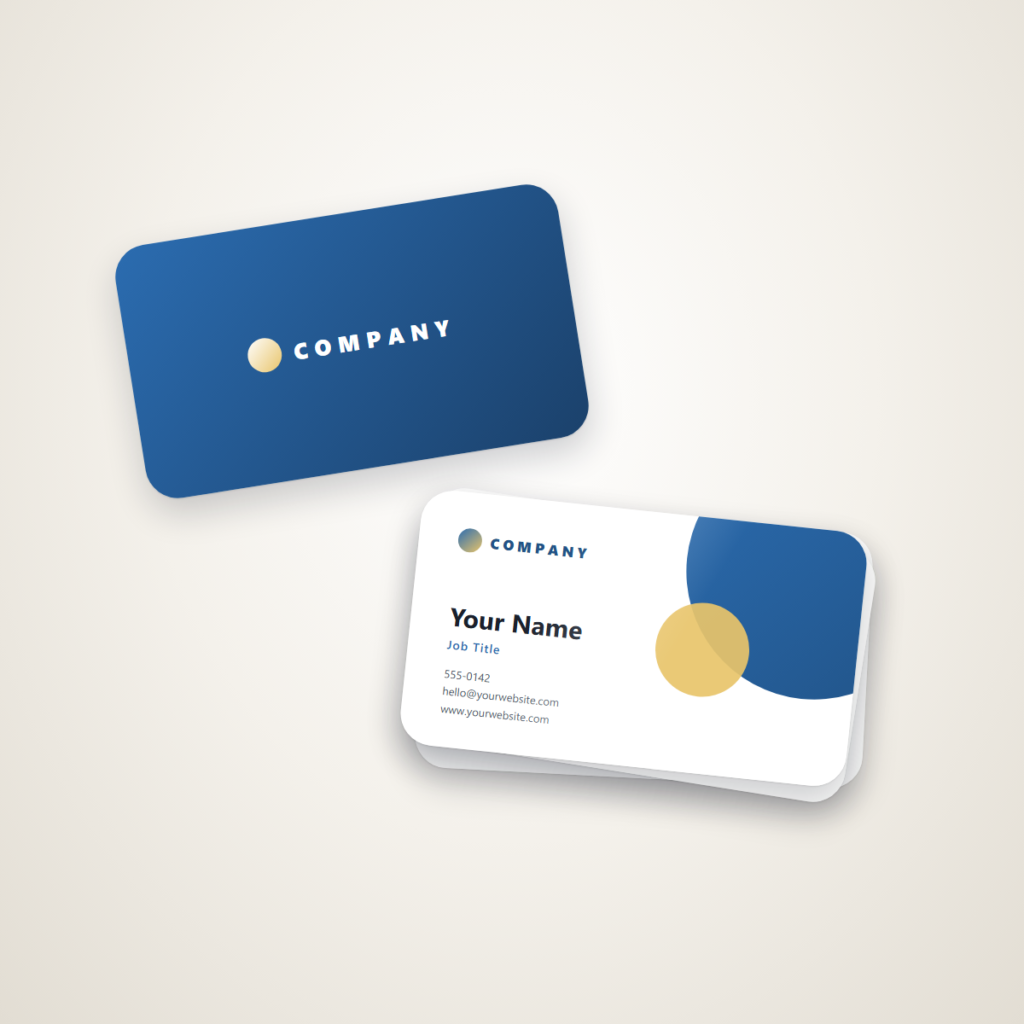 Rounded corners business cards